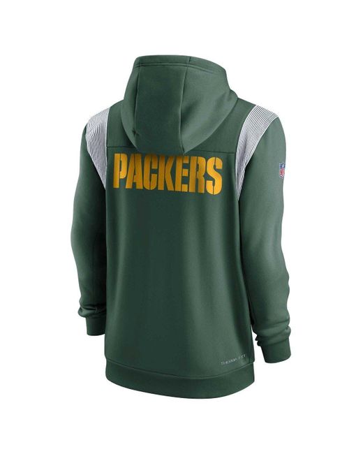 Nike Men's Gray Green Bay Packers Sideline Lockup Performance Long Sleeve T- shirt