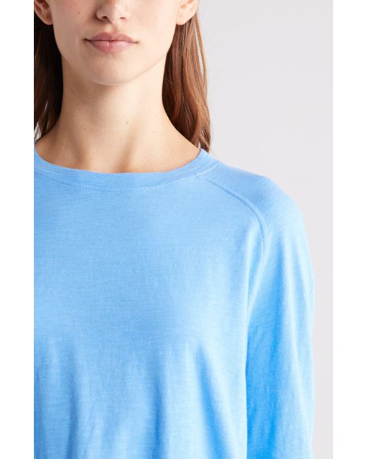 Zella Blue Relaxed Long Sleeve Slub Jersey T-shirt