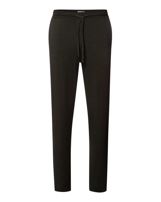 Hanro Black Casuals Drawstring Pant for men