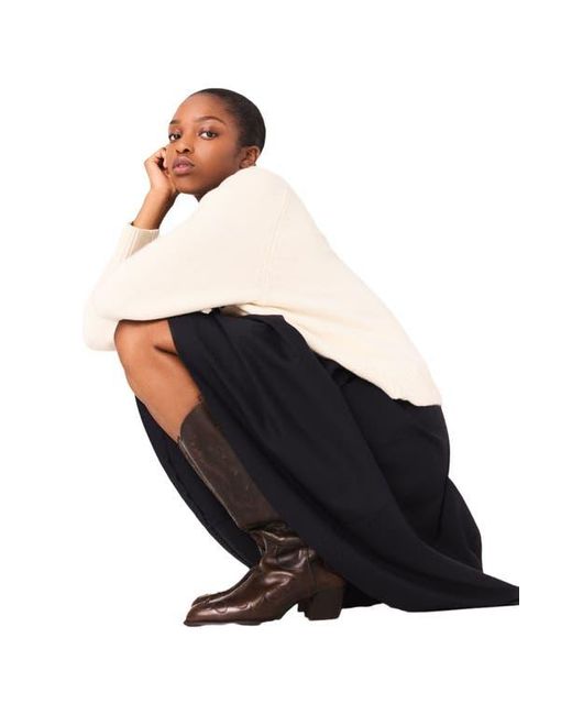 Maje White Rib Knit Sweater