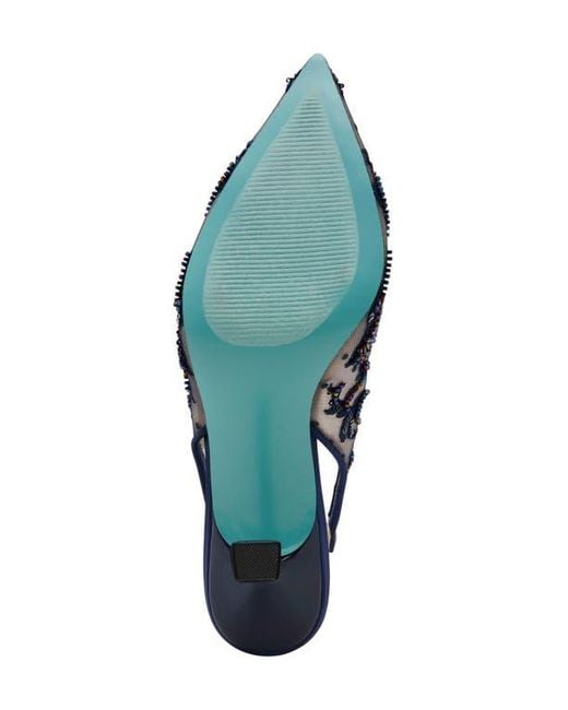 Betsey Johnson Blue Nikki Pointed Toe Slingback Pump