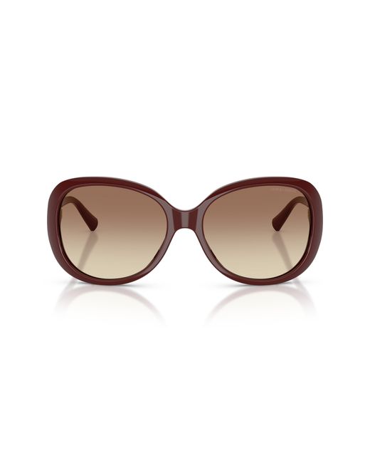 Armani Brown 56Mm Round Sunglasses