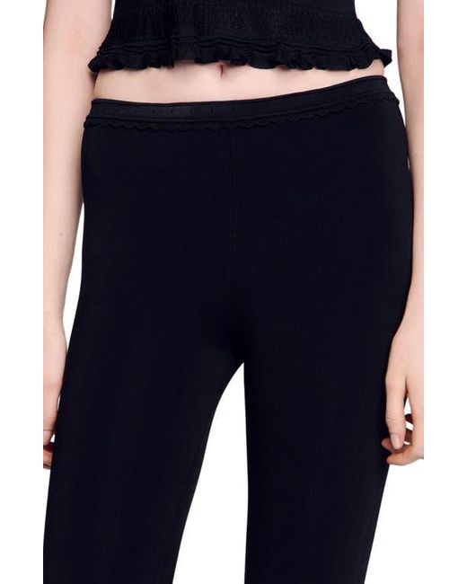 Sandro Blue Ruffled Capri Pants