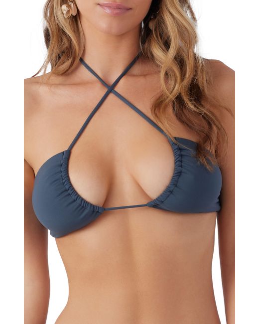 O'neill Sportswear Blue Saltwater Solids Embry Convertible Bikini Top