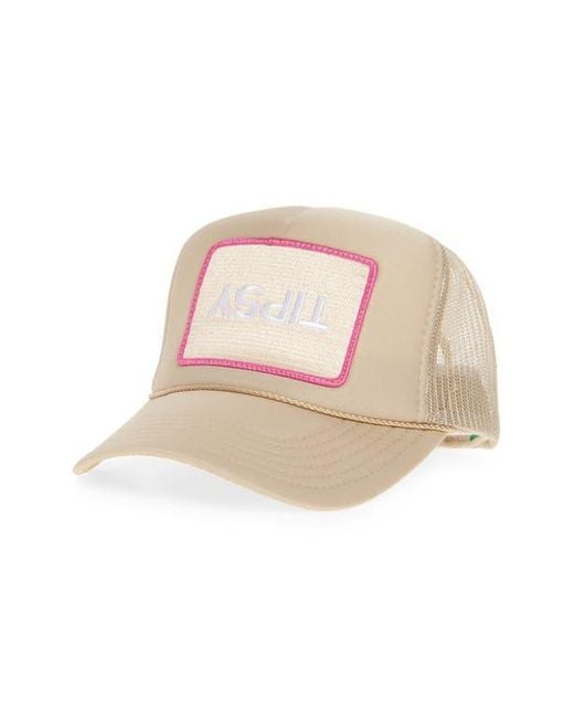 Friday Feelin Pink Tipsy Patch Trucker Hat