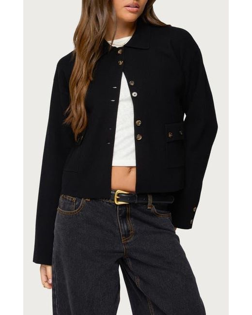 Edikted Black Lorne Compact Knit Jacket