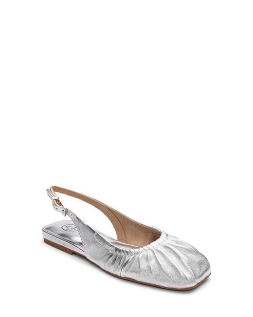 Ash White Bibi Ruched Square Toe Slingback Flat