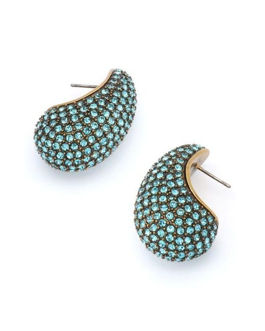Kurt Geiger Green Pavé Crystal Dome Drop Earrings
