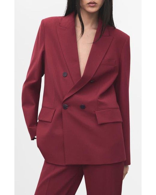 Mango Red Double Breasted Blazer