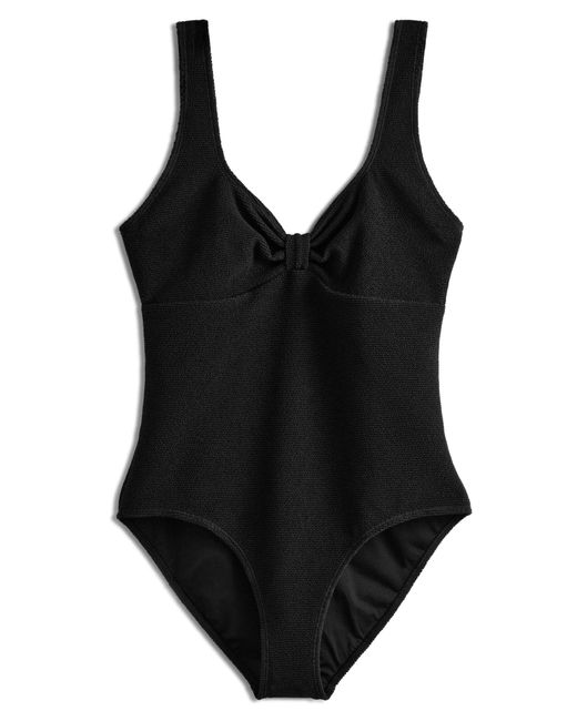 & Other Stories Black & Textured One-piece Swimsuit