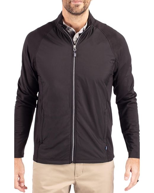 Cutter & Buck Black Adapt Knit Full Zip Jacket for men