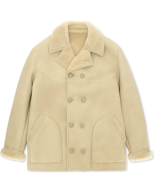 Fortela Natural Shearling Double Breasted Jacket for men