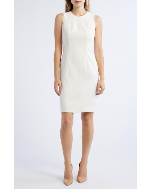 Anne Klein Women's White Sleeveless Sheath Dress Jacket Set