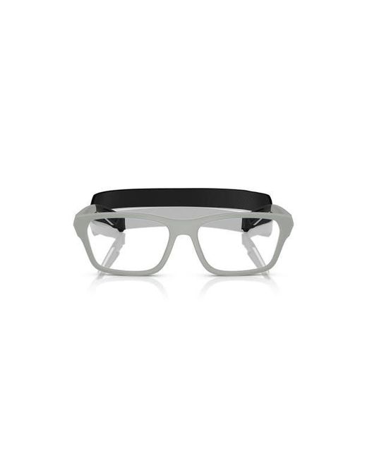 Prada Linea Rossa Black 56Mm Rectangle Optical Glasses for men