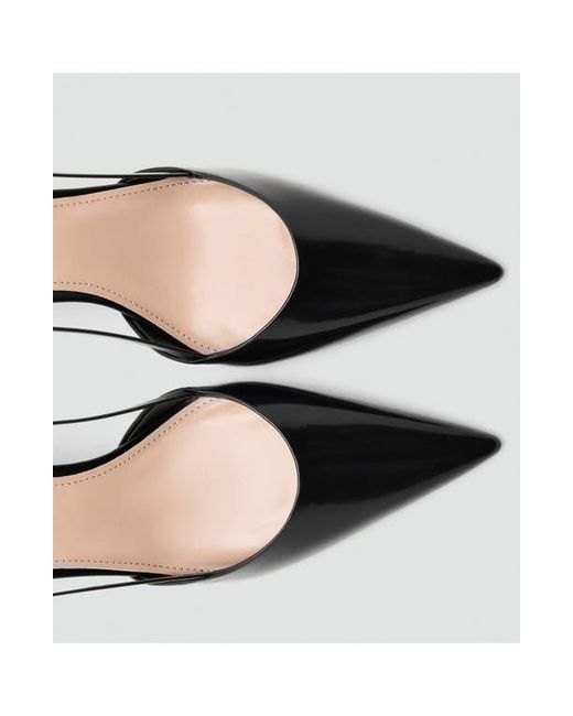 Mango Black Pointed Toe Slingback Pump