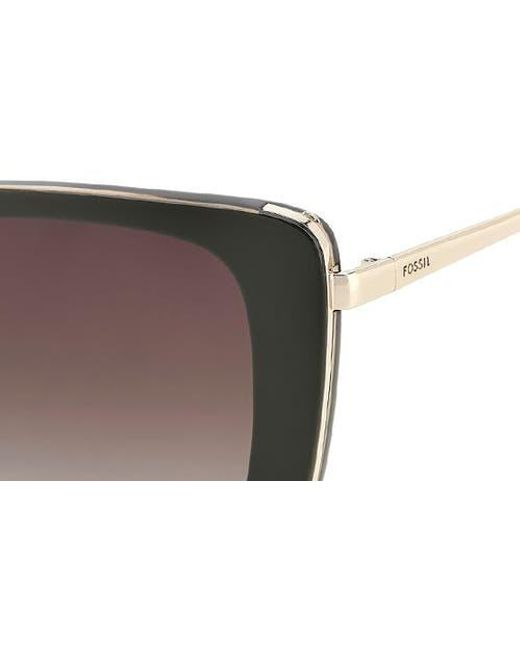 Fossil Brown 54Mm Gradient Square Sunglasses