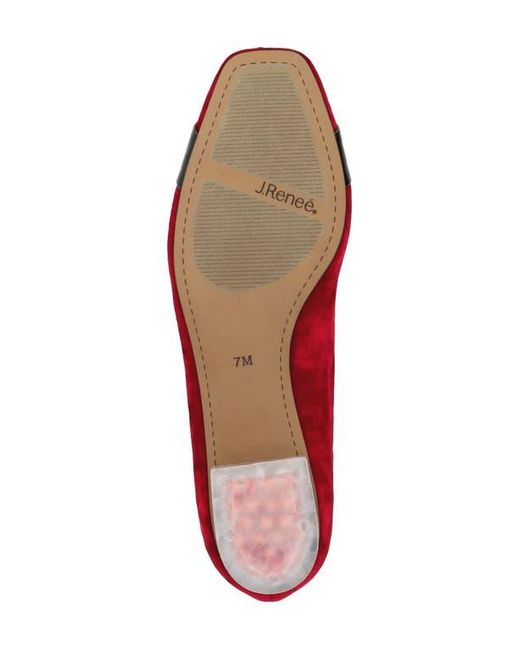 J. Reneé Red Kreengle Square Toe Pump