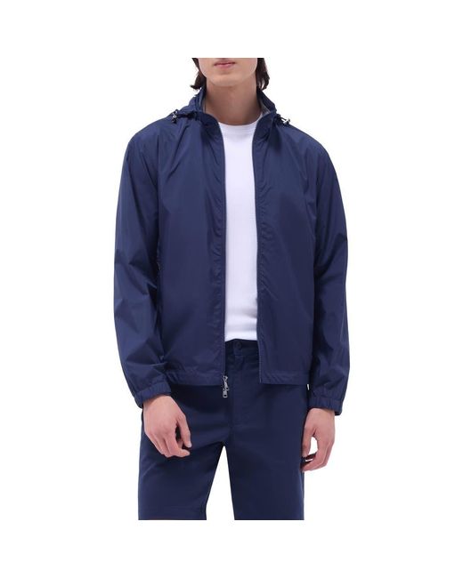 Bugatchi Blue Water Repellent Packable Jacket With Removable Hood for men