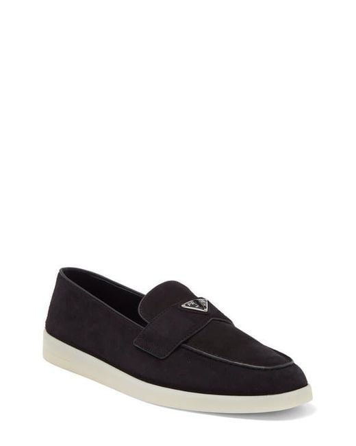 Prada Black Moc Toe Loafer for men