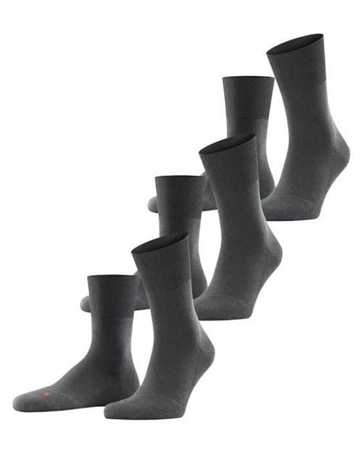 Falke Gray Run Cotton Socks 3-Pack