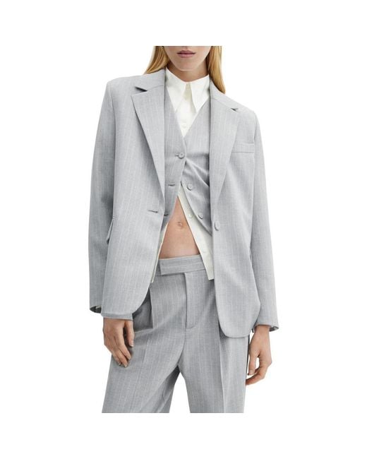 Mango Gray Pinstripe Jacket