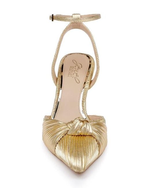 Badgley Mischka Metallic Enid Ankle Strap Pointed Toe Pump