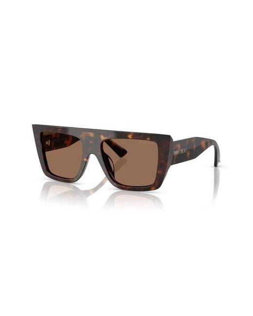 Jimmy Choo Brown 52Mm Rectangular Sunglasses for men