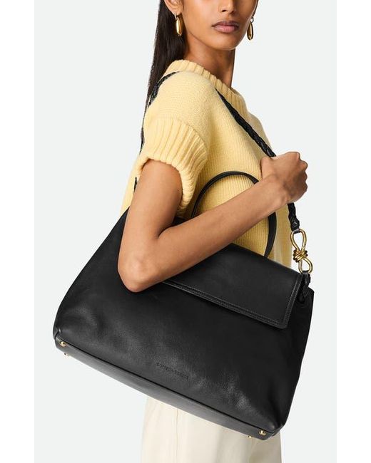 Bottega Veneta Black Ciao Ciao Knot Detail Leather Top Handle Bag
