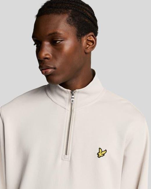 Lyle & Scott Natural Loopback Quarter Zip Sweat for men