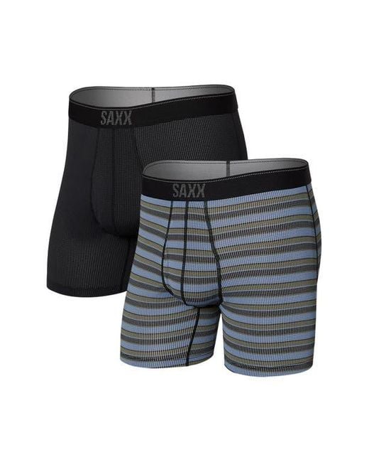 Saxx Underwear Co. Black Assorted 2-pack Quest Quick Dry Mesh Slim Fit Boxer Briefs for men