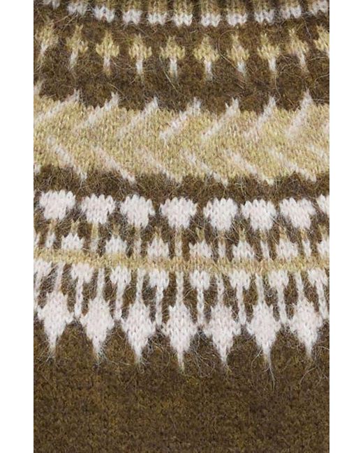 Barbour Green Lorrie Fair Isle Wool & Alpaca Blend Sweater