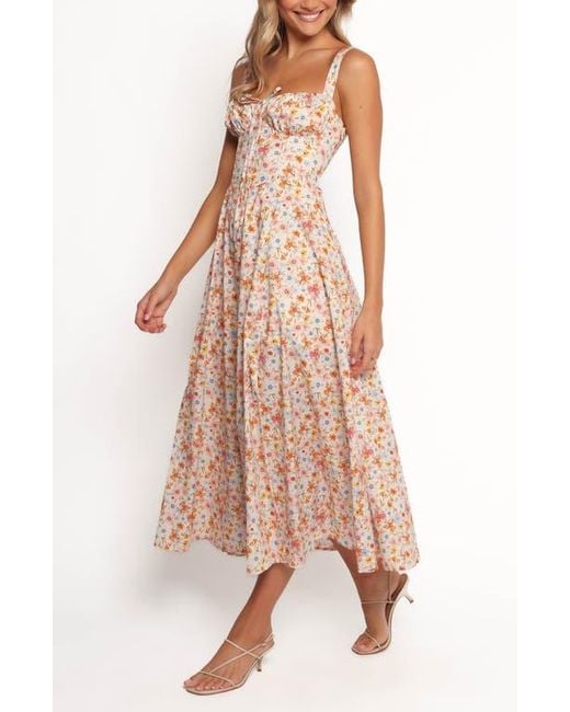 Petal & Pup Natural Wisteria Floral Sleeveless Midi Dress