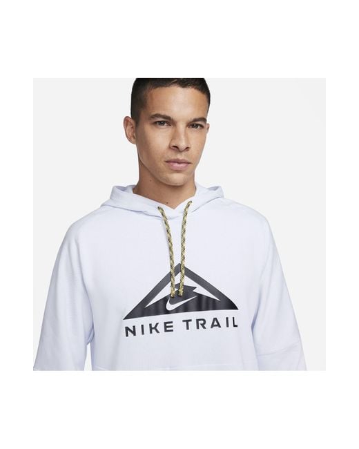 Nike Dri-fit Trail Running Hoodie in White for Men | Lyst
