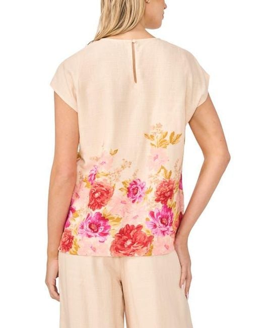 Halogen® Red Floral Print Top
