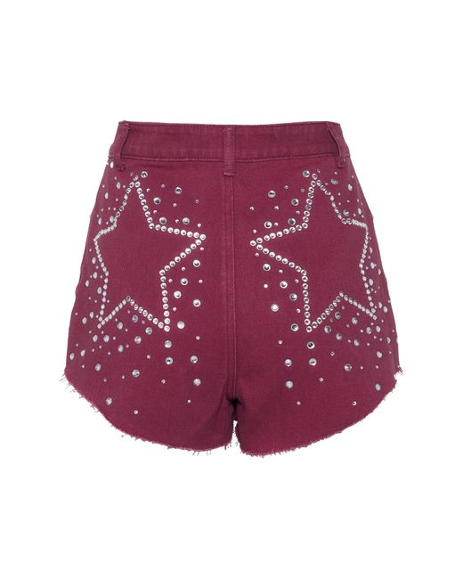 Nasty Gal Purple Embellished Star Cutoff Denim Shorts
