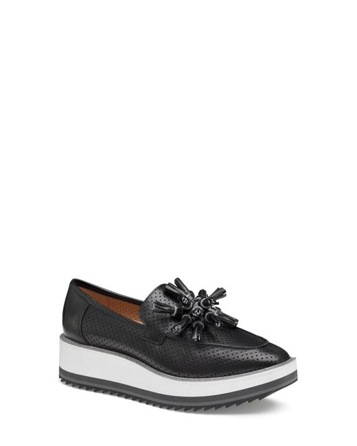 Johnston & Murphy Gracelyn Platform Tassel Loafer in Black Lyst