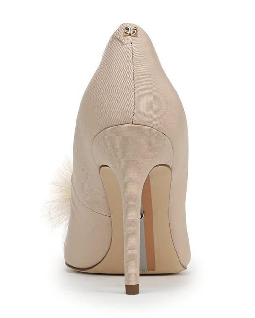 Sam Edelman White Hazel Feather Embellished Pump