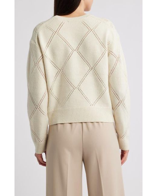 Vince Natural Texture Argyle Wool Sweater