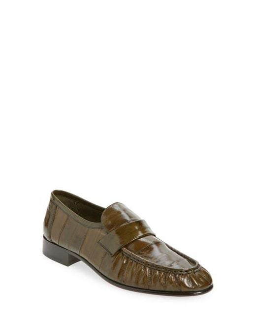 The Row Brown Soft Eelskin Loafer