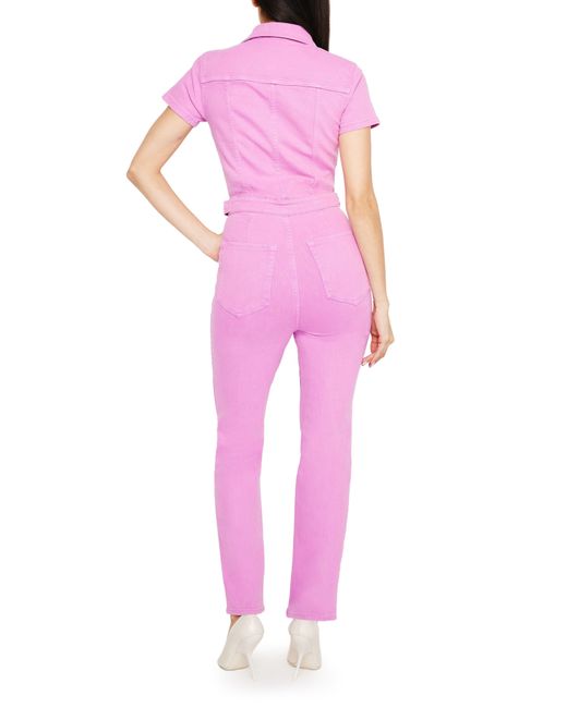GOOD AMERICAN Pink Fit For Success Utility Jumpsuit