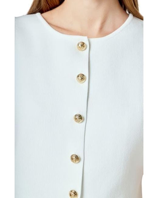 Endless Rose White Knit Button-Up Vest