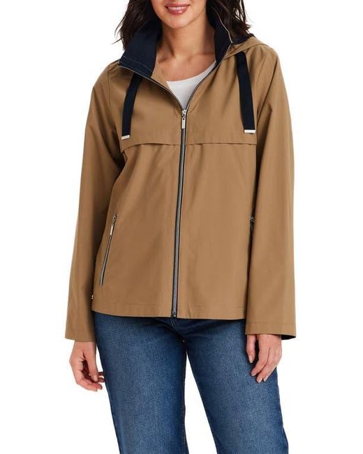 Gallery Blue Packable Hooded Rain Jacket