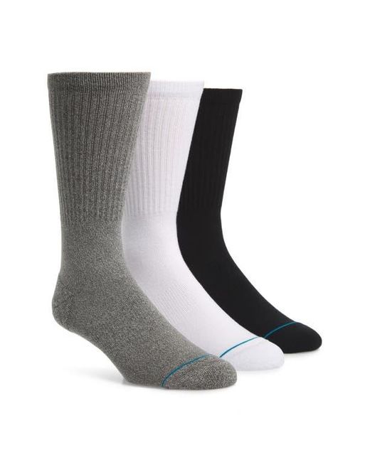 Stance Black Icon Assorted 3-pack Crew Socks for men