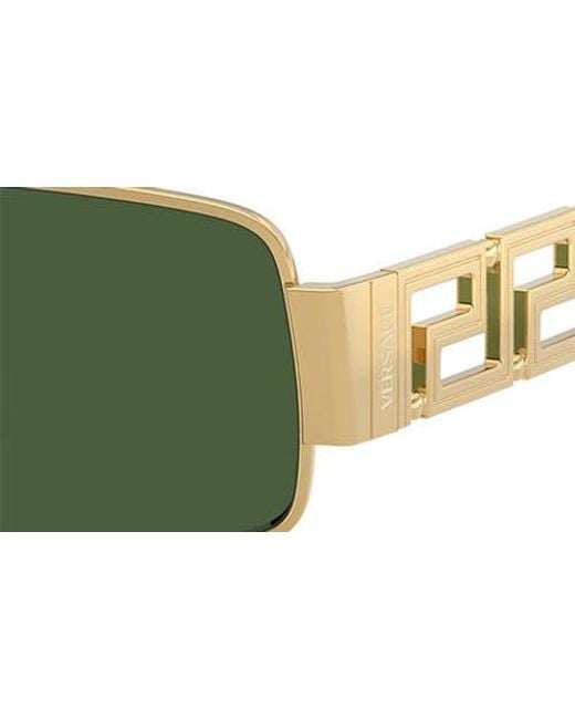 Versace Green 60Mm Rectangular Sunglasses for men