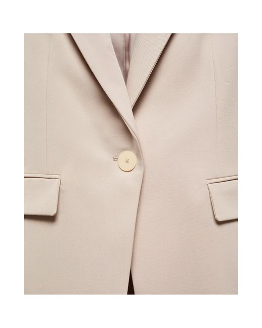 Mango White Fitted Suit Blazer