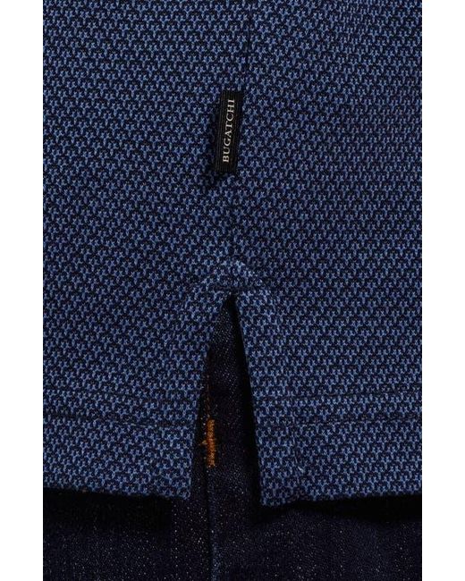 Bugatchi Blue Three Button Cotton Polo for men