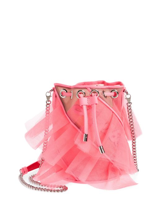 Christian Louboutin Pink Marie Jane Tulle & Leather Bucket Bag