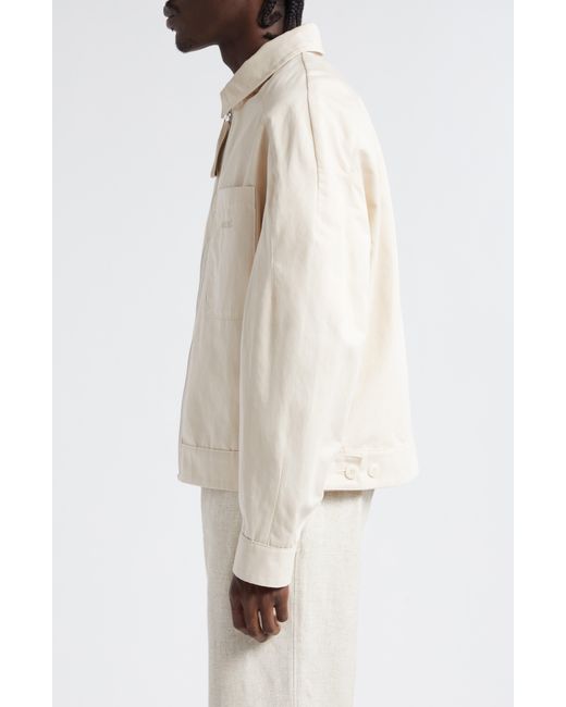 Jacquemus Natural Le Blouson Linu Boxy Cotton & Linen Workwear Jacket for men