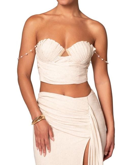JLUXLABEL White Arielle Corset Crop Top