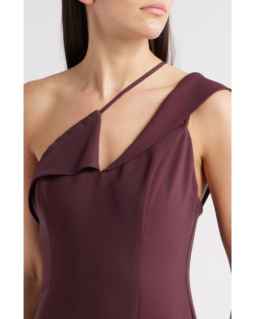 Black Halo Red Nairobi One-Shoulder Gown